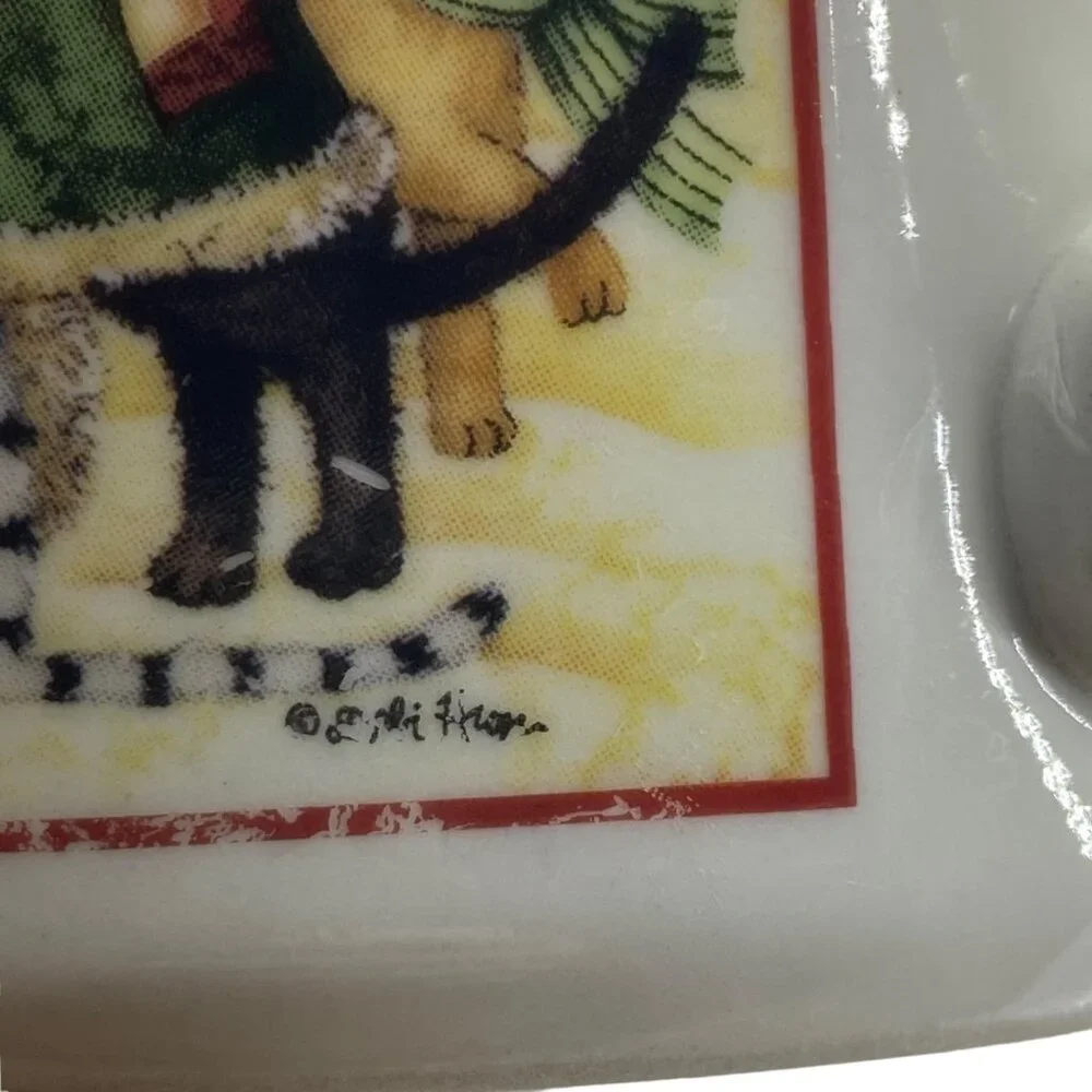 Holiday Home Christmas Santa with Cats Coffee Cup Mug‎ Debi Hron 2006 4.75